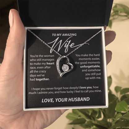 Gift for Wife from Husband - "You Make My Heart Race" Necklace