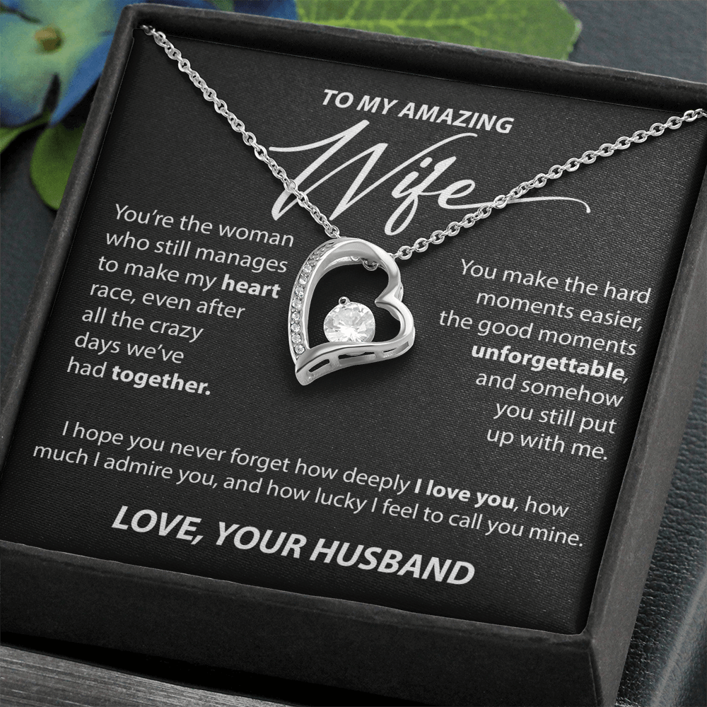 Gift for Wife from Husband - "You Make My Heart Race" Necklace