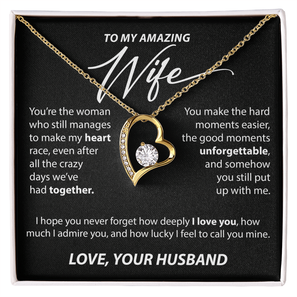 Gift for Wife from Husband - "You Make My Heart Race" Necklace