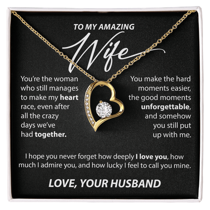 Gift for Wife from Husband - "You Make My Heart Race" Necklace