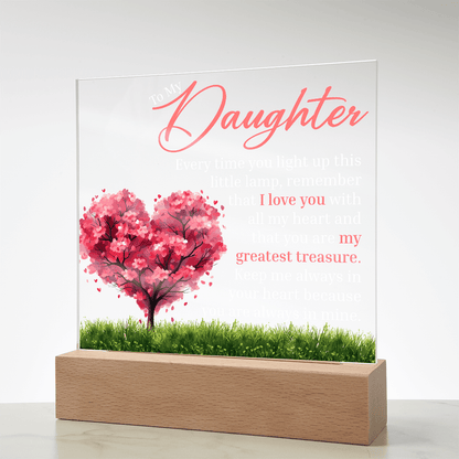 Gift for Daughter  - "My Greatest Treasure" LED Acrylic Plaque