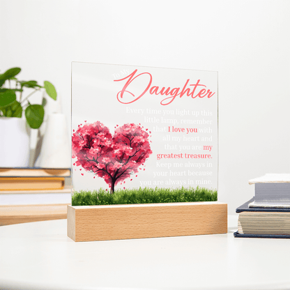 Gift for Daughter  - "My Greatest Treasure" LED Acrylic Plaque