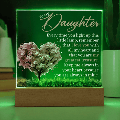Gift for Daughter  - "My Greatest Treasure" LED Acrylic Plaque