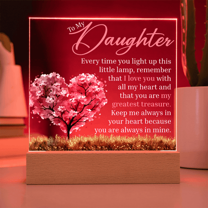 Gift for Daughter  - "My Greatest Treasure" LED Acrylic Plaque