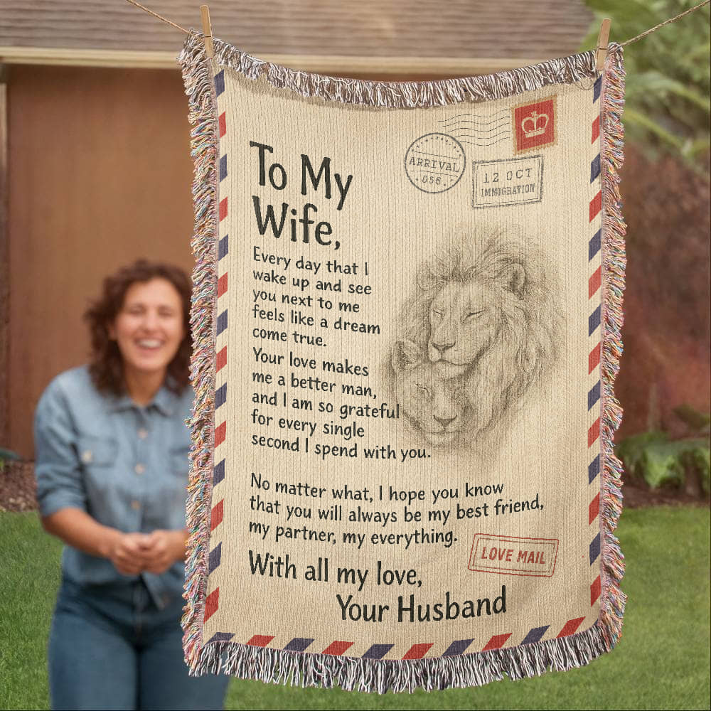 Gift to Wife from Husband - Heirloom Woven Blanket