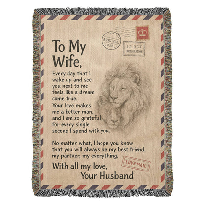 Gift to Wife from Husband - Heirloom Woven Blanket