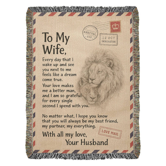 Gift to Wife from Husband - Heirloom Woven Blanket