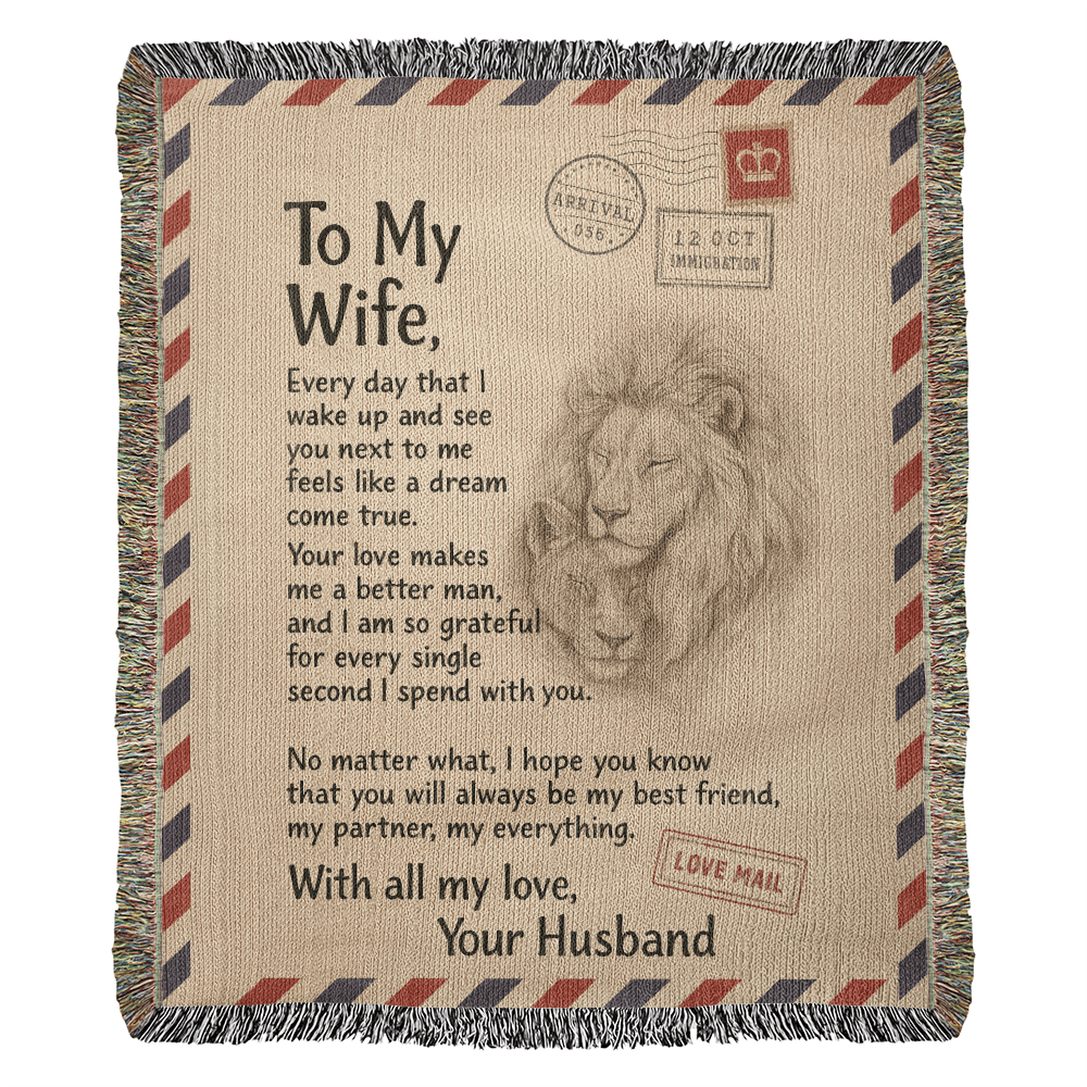Gift to Wife from Husband - Heirloom Woven Blanket