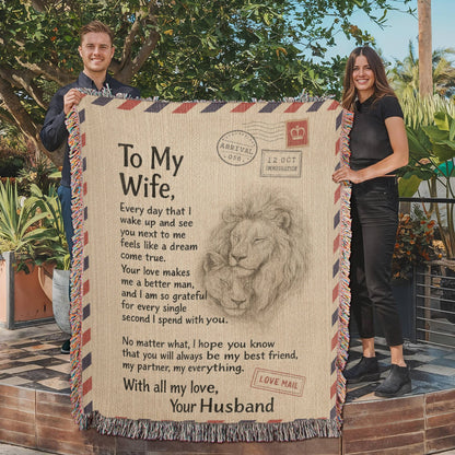 Gift to Wife from Husband - Heirloom Woven Blanket