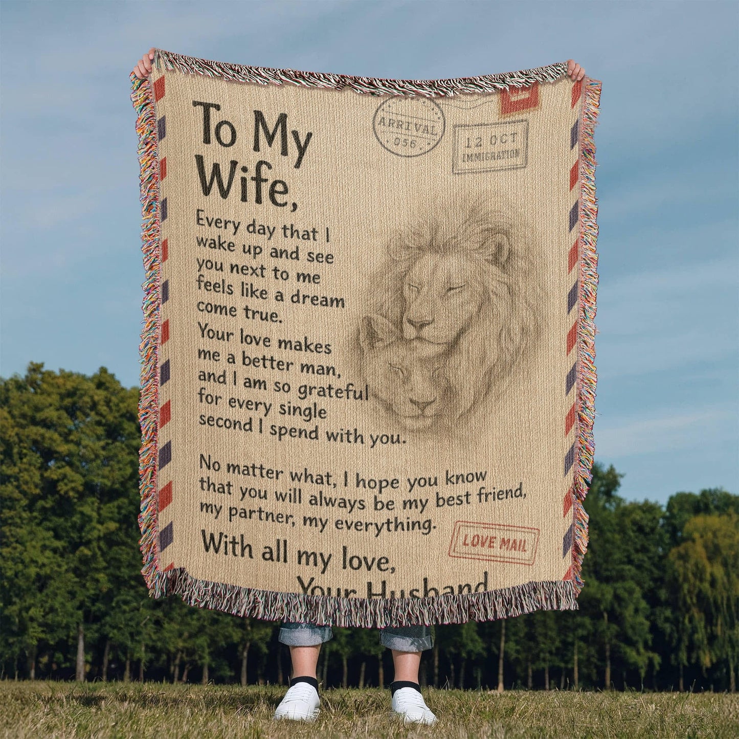 Gift to Wife from Husband - Heirloom Woven Blanket