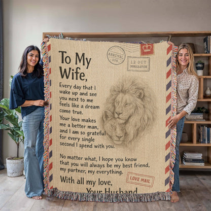 Gift to Wife from Husband - Heirloom Woven Blanket