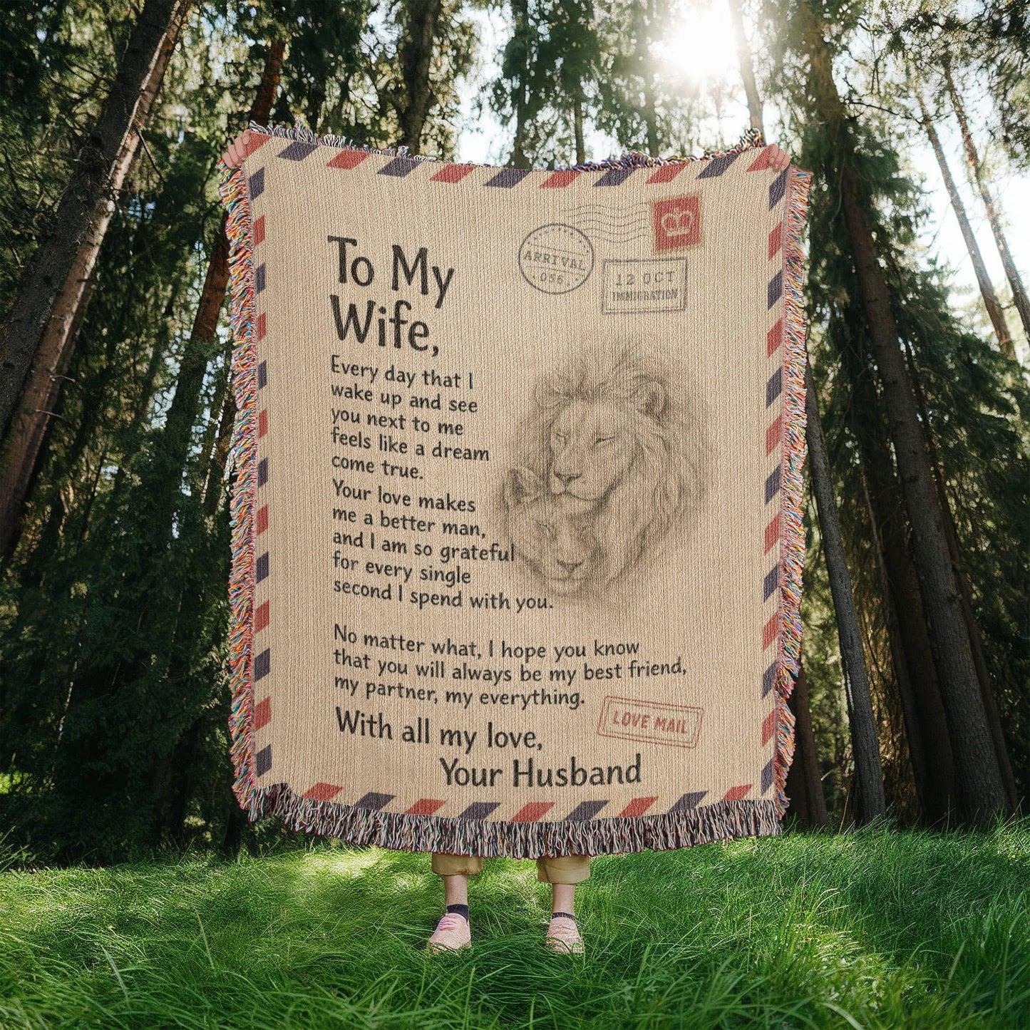 Gift to Wife from Husband - Heirloom Woven Blanket