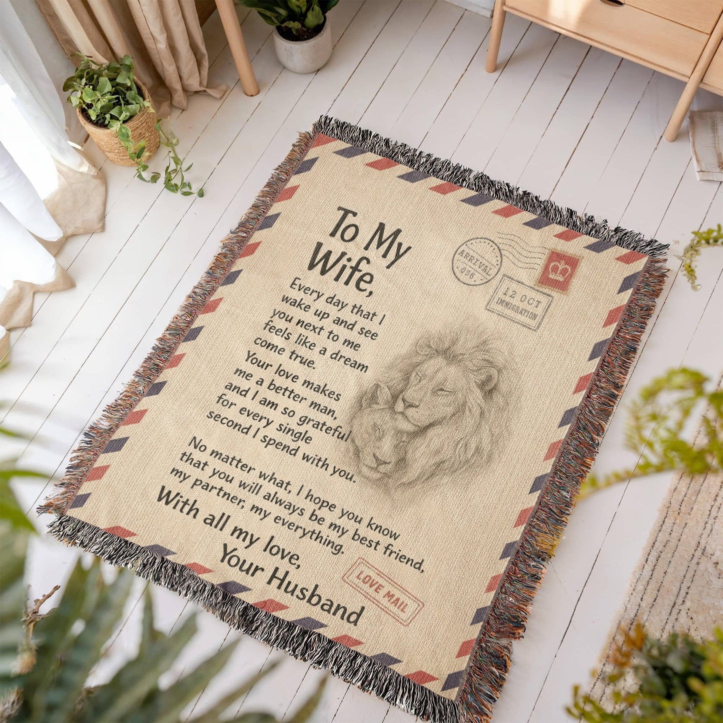 Gift to Wife from Husband - Heirloom Woven Blanket