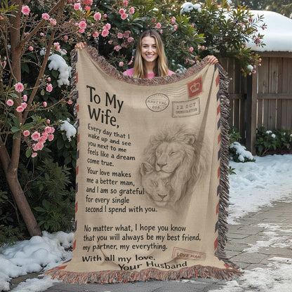 Gift to Wife from Husband - Heirloom Woven Blanket
