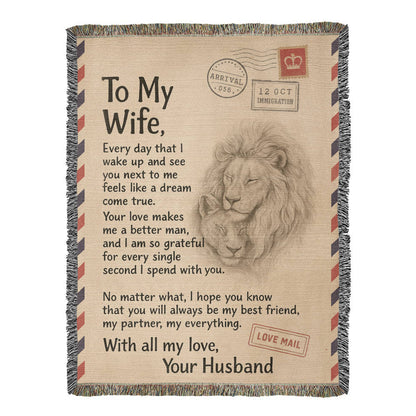 Gift to Wife from Husband - Heirloom Woven Blanket