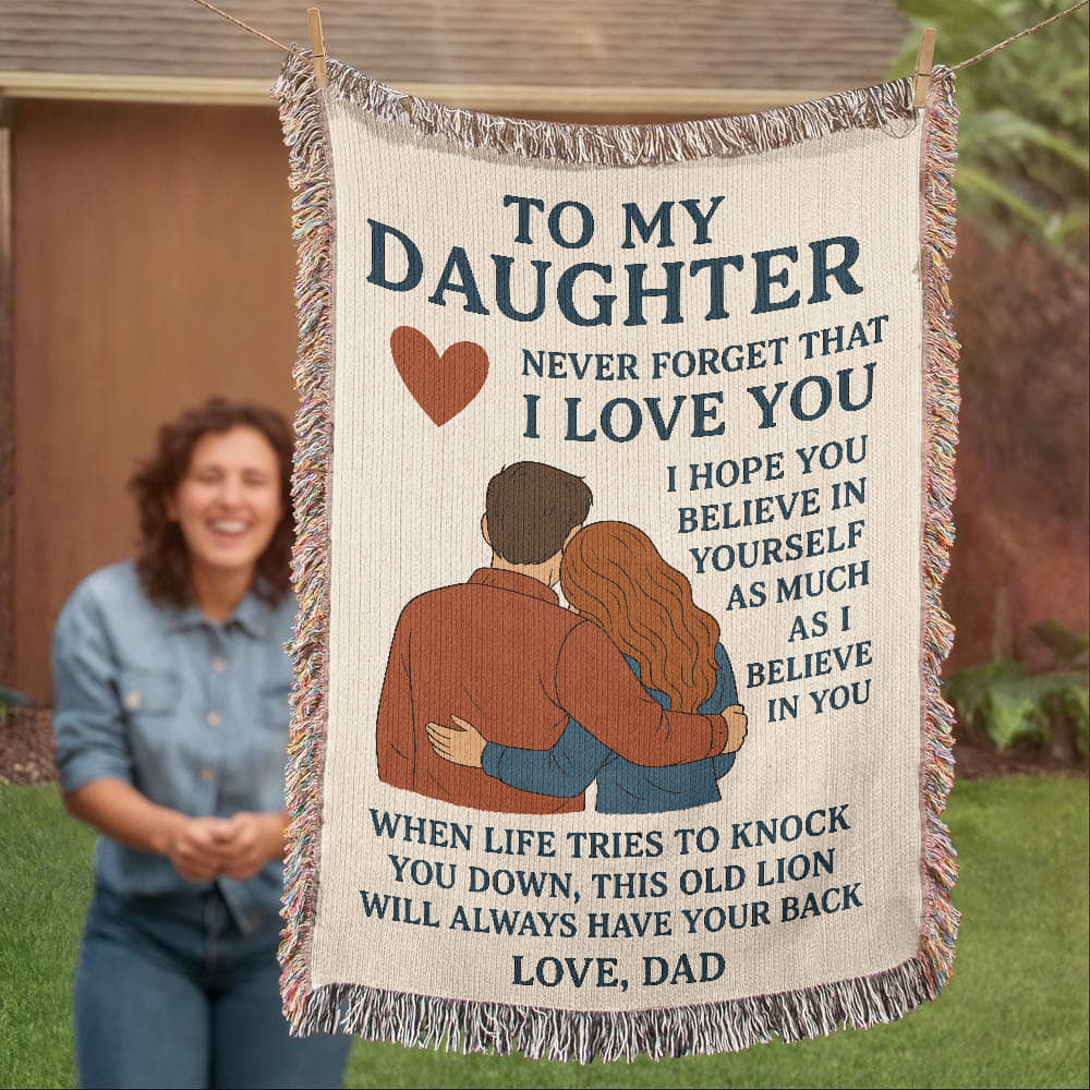 Gift for Daughter from Dad - Heirloom Woven Blanket