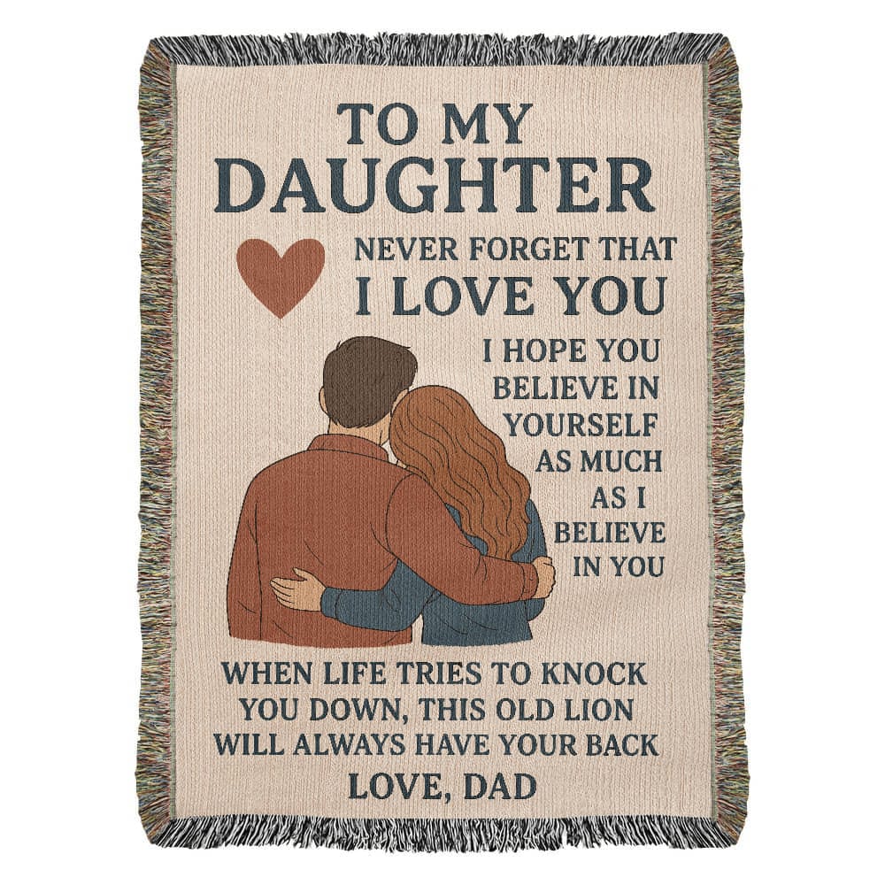 Gift for Daughter from Dad - Heirloom Woven Blanket