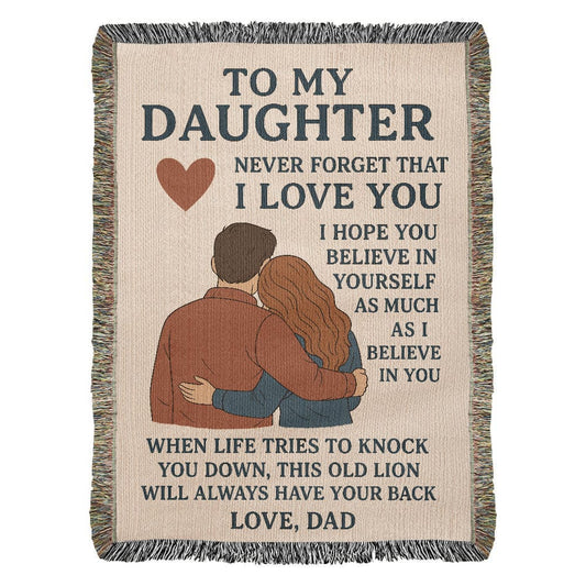 Gift for Daughter from Dad - Heirloom Woven Blanket