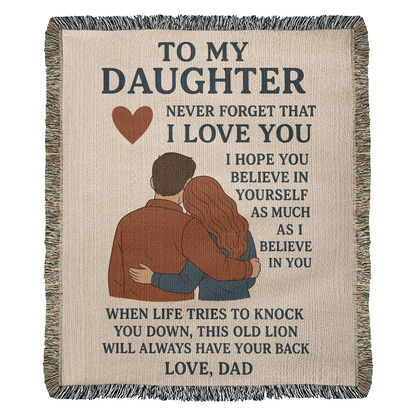 Gift for Daughter from Dad - Heirloom Woven Blanket