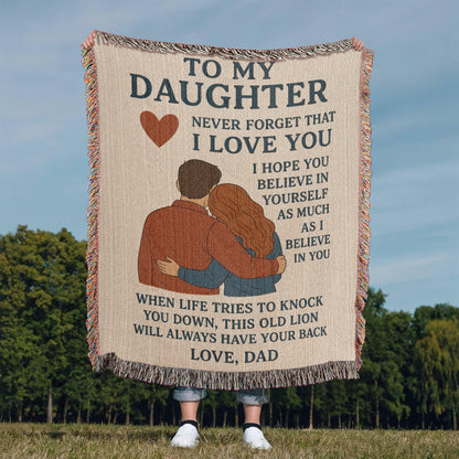 Gift for Daughter from Dad - Heirloom Woven Blanket
