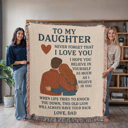 Gift for Daughter from Dad - Heirloom Woven Blanket