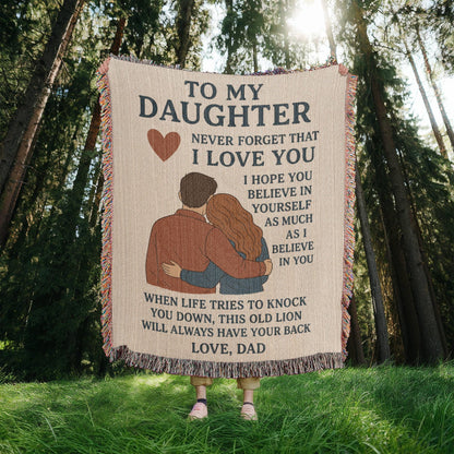 Gift for Daughter from Dad - Heirloom Woven Blanket