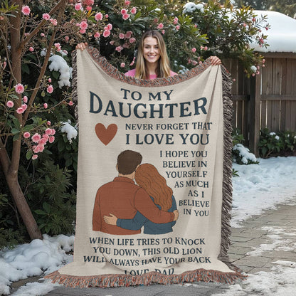 Gift for Daughter from Dad - Heirloom Woven Blanket
