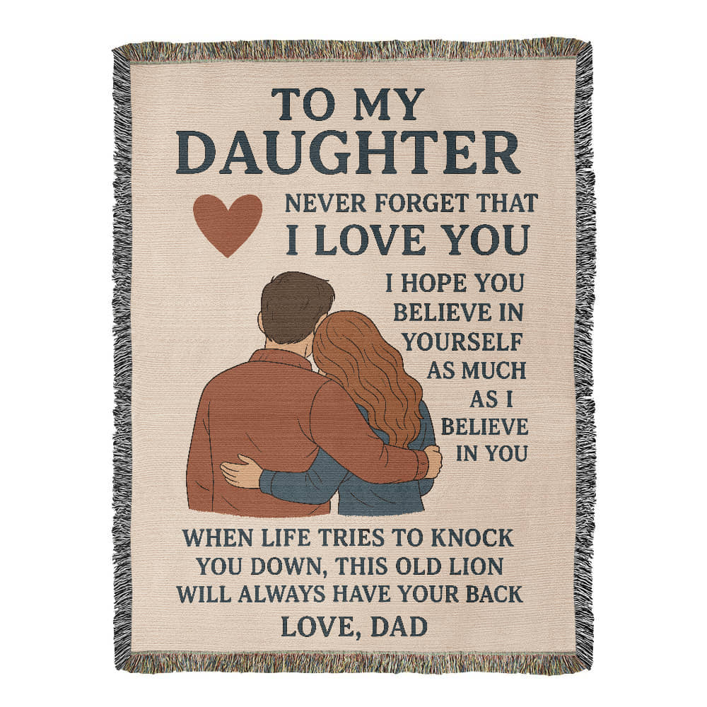 Gift for Daughter from Dad - Heirloom Woven Blanket